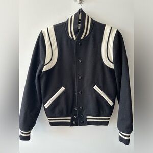 Saint Laurent Teddy Varsity Jacket, NWOT. Sz 34